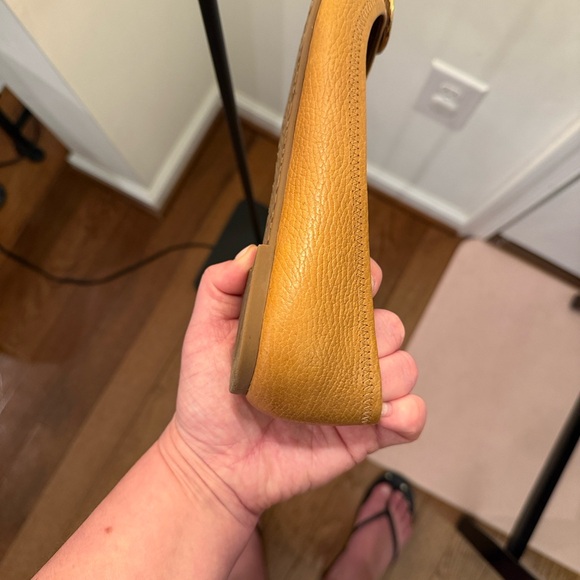 Tory Burch Tumbled Leather Reva Ballet Flats - Royal Tan/Gold - Size 8.5 - Picture 8 of 11